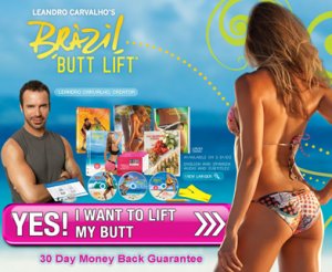 As Seen At TV Presents: Brazil Butt Lift - 3 payments of $19.95<br>+$12.95 s&h - Leandro Carvalho's Brazil Butt Lift� is the proven way to reduce, shape, and lift your behind.  Many of the world's top lingerie and bikini supermodels seek out Leandro to get their bodies and booties into runway shape. Now for the first time, the 